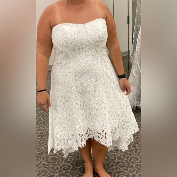 NWT! White lace high low dress from David’s Bridal. - Picture 2 of 5